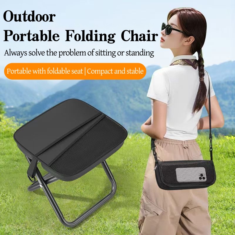 Outdoor Adventure Backpack - เก้าอี้พับได้แบบพกพา 5T น้ำหนักเบา สำหรับตั้งแคมป์ ตกปลา ปิกนิก