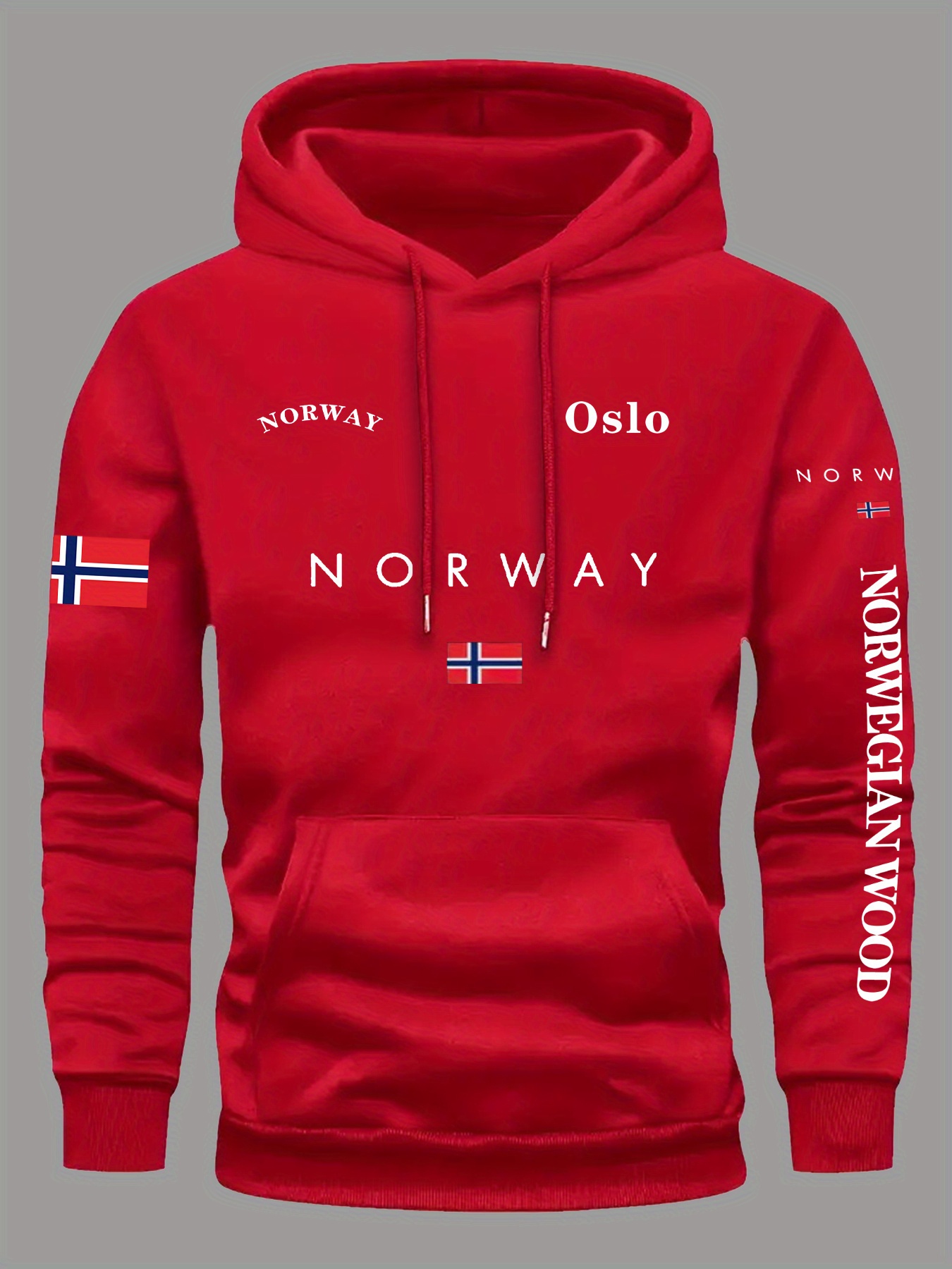 Outdoor Adventure Outfit - เสื้อฮู้ดลายธงชาตินอร์เวย์ สำหรับผู้ชายและผู้หญิง เหมาะสำหรับกิจกรรมกลางแจ้ง กีฬา ผจญภัย ฟิตเนส