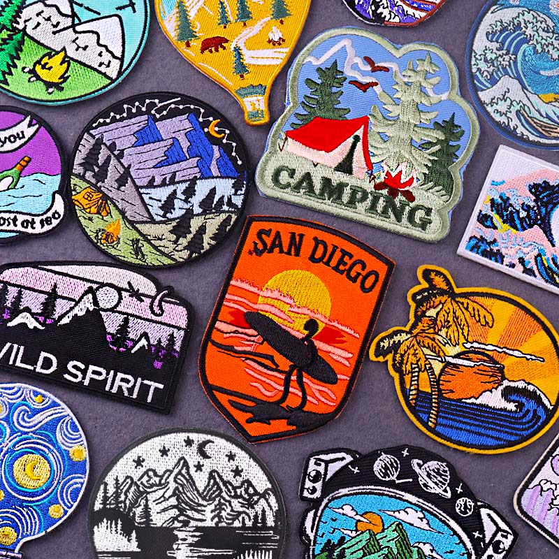 Outdoor Adventure And Travel Show - Wilderness แพทช์บนเสื้อผ้า Mountain เย็บปักถักร้อยธรรมชาติผจญภัยเหล็กบนแพทช์สำหรับเสื้อผ้า Travel Patch