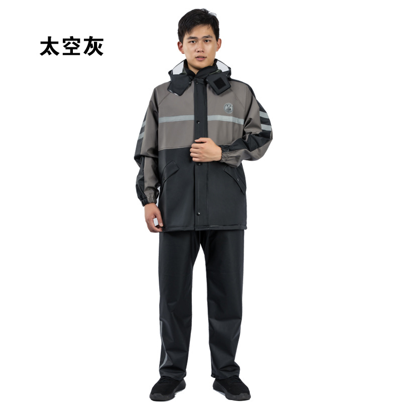 Outdoor Adventure Outfit - ชุดกันฝนแบบแยกชิ้น เสื้อกันฝนกันน้ำพร้อมกางเกง ชุดสะท้อนแสง สำหรับขี่มอเตอร์ไซค์ ท่องเที่ยว และกิจกรรมกลางแจ้ง