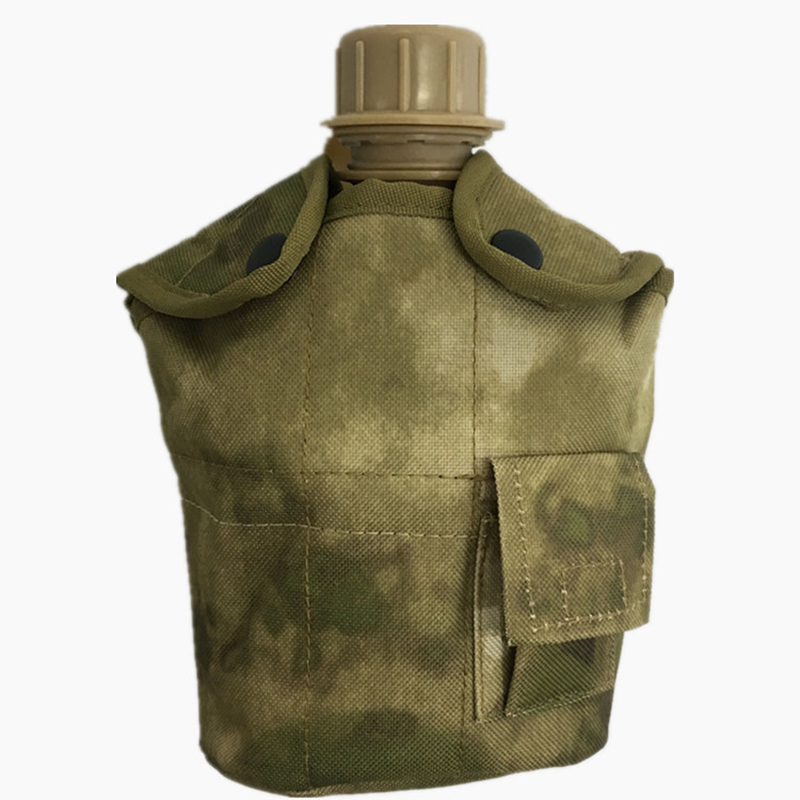 Outdoor Adventure Backpack - 1L กลางแจ้งทหารยุทธวิธีขวดน้ํากองทัพโรงอาหารกาต้มน้ําพร้อมกระเป๋าชุดถ้วยสําหรับตั้งแคมป์เดินป่า Backpacking Survival