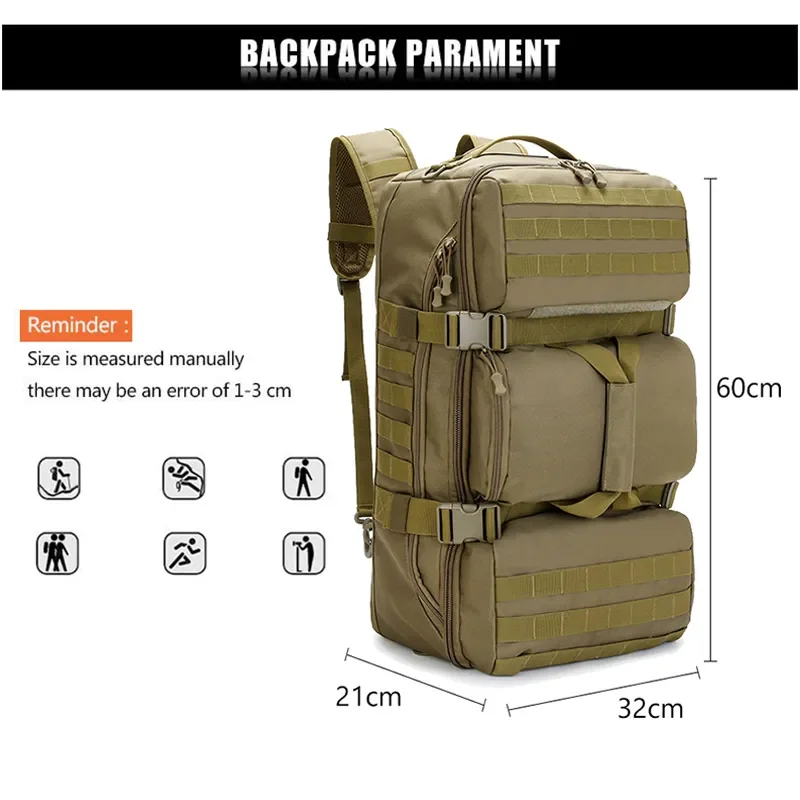 กระเป๋าเป้เดินทางยุทธวิธีกระเป - Outdoor Adventure Backpack บทวิจารณ์และราคา