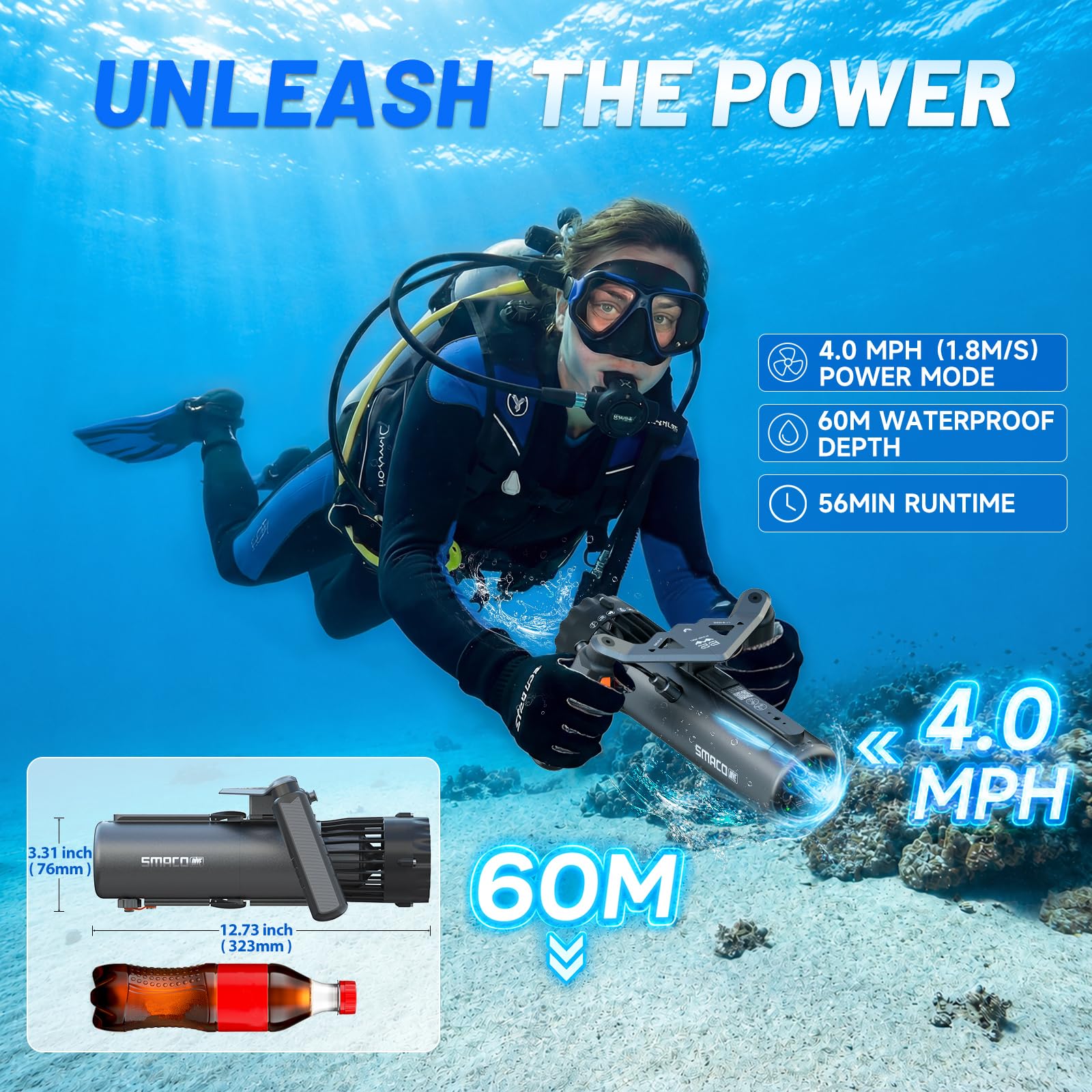 SMACO สกู๊ตเตอร์ใต้น้ำ แบบสองม - Outdoor Adventure Sports บทวิจารณ์และราคา