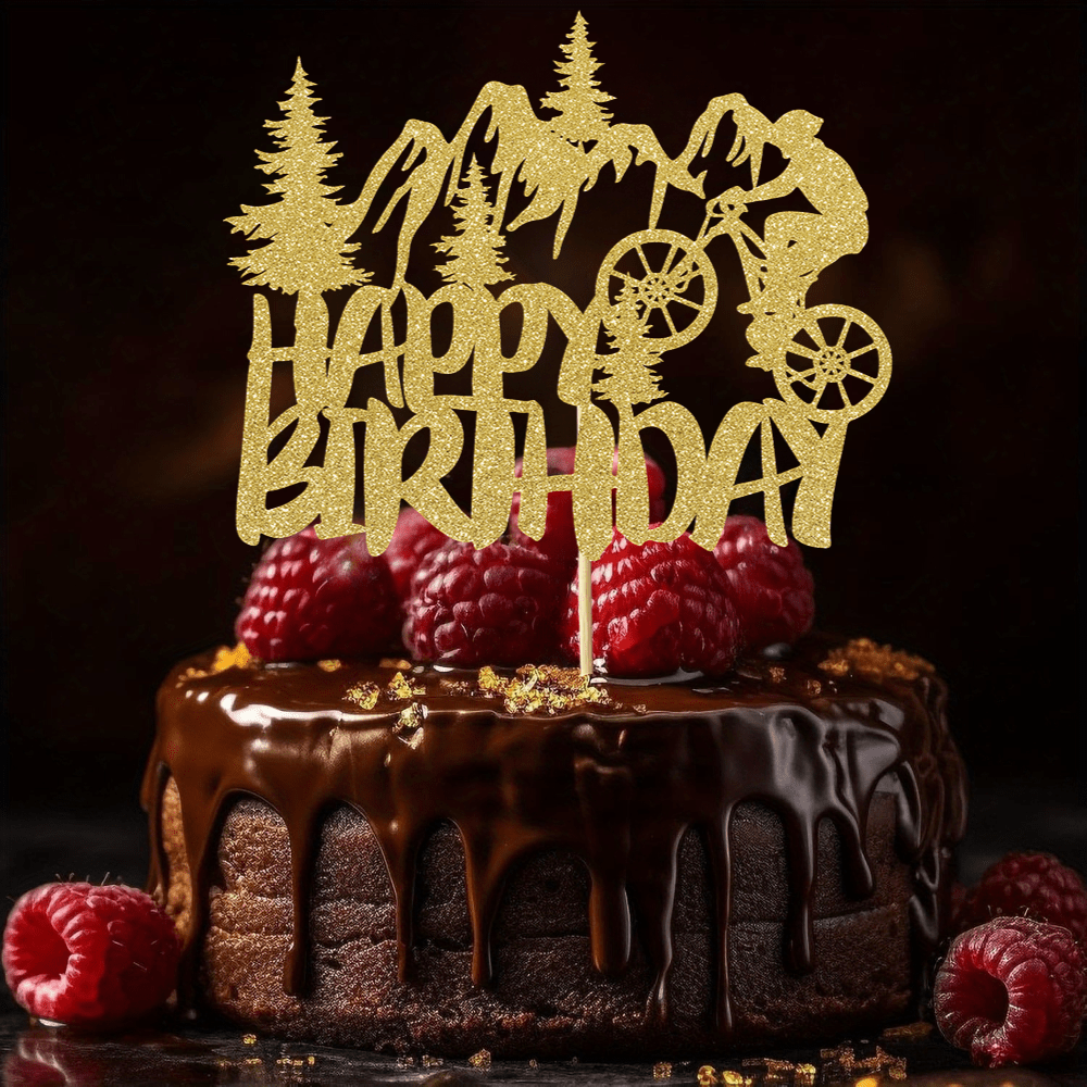ท็อปเปอร์เค้กสีทองวิบวับ 1 ชิ้ - Outdoor Adventure Birthday Party บทวิจารณ์และราคา