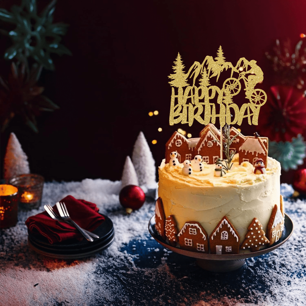 ท็อปเปอร์เค้กสีทองวิบวับ 1 ชิ้ - Outdoor Adventure Birthday Party บทวิจารณ์และราคา