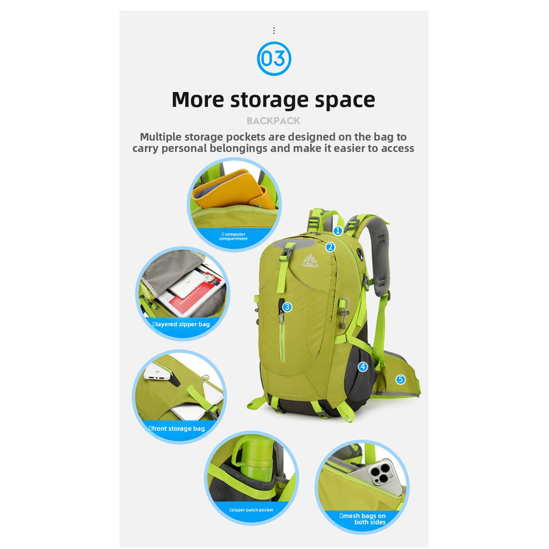 กระเป๋าเป้เดินป่า AZELA 36-55L - Outdoor Adventure Backpack บทวิจารณ์และราคา