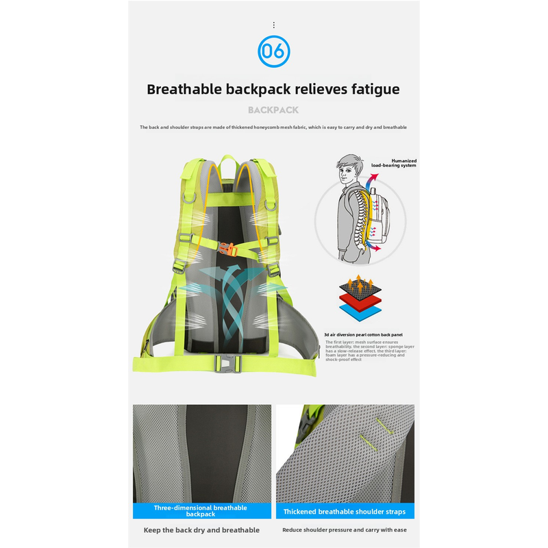 กระเป๋าเป้เดินป่า AZELA 36-55L - Outdoor Adventure Backpack บทวิจารณ์และราคา