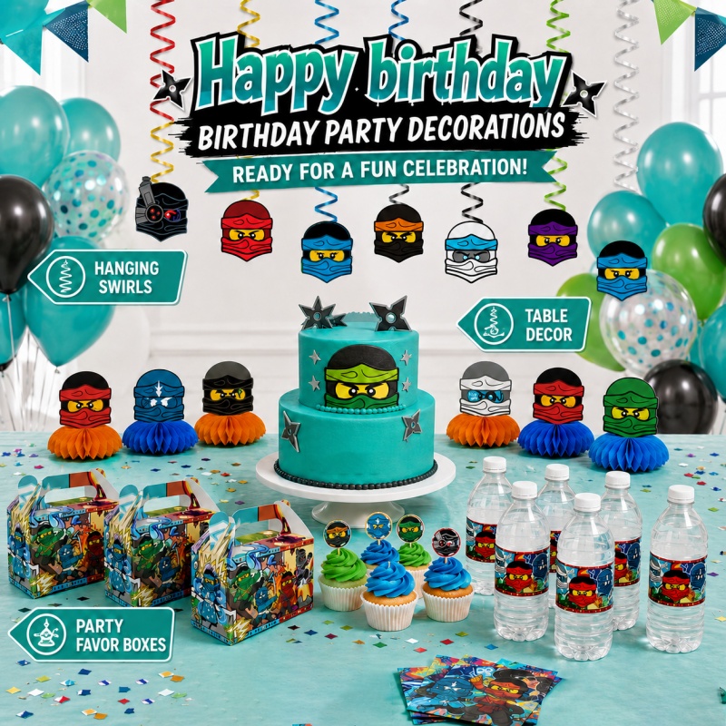 ชุดตกแต่งงานวันเกิดธีมนินจา สำ - Outdoor Adventure Birthday Party บทวิจารณ์และราคา