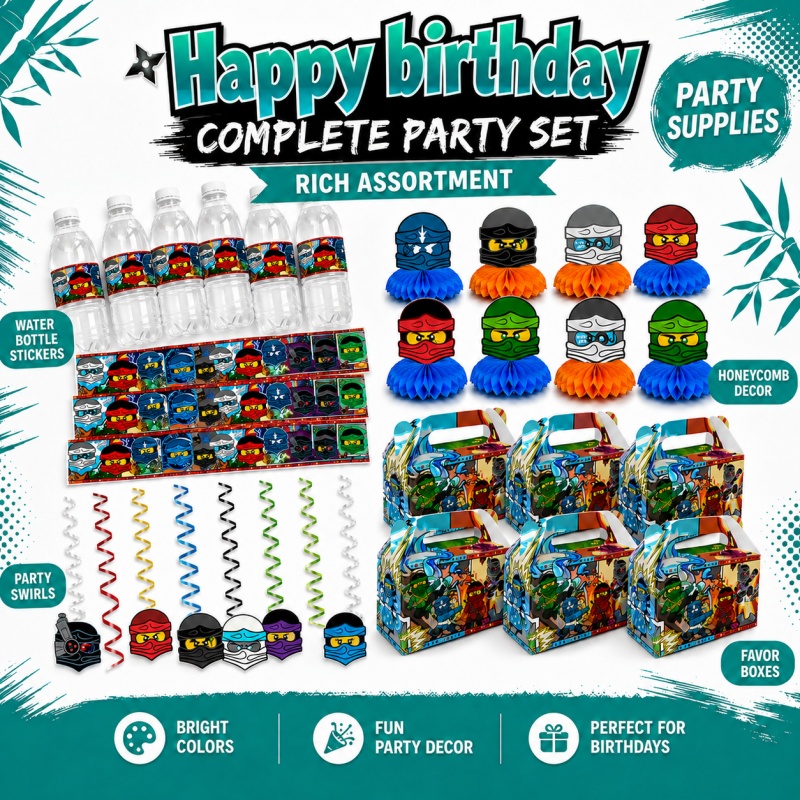 ชุดตกแต่งงานวันเกิดธีมนินจา สำ - Outdoor Adventure Birthday Party บทวิจารณ์และราคา